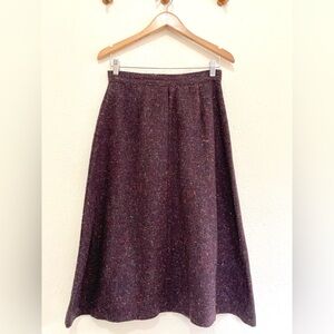 Vintage 1970s Wool Blend Midi Skirt